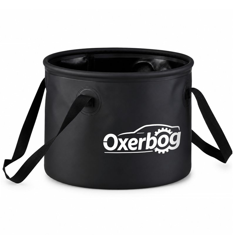 Oxerbog Draagbare, opvouwbare emmer met handvat; opvouwbare emmer van 20 liter; container van 5 gallon; ideaal voor buitenactiviteiten zoals de auto wassen, kamperen, tuinieren en vissen, lekvrij, duurzaam, opvouwbaar en ruimtebesparend ontwerp (zwart)
