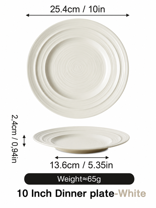 JIWOO Lurcern 10" Beilagenteller Mattweiß 1 Stück