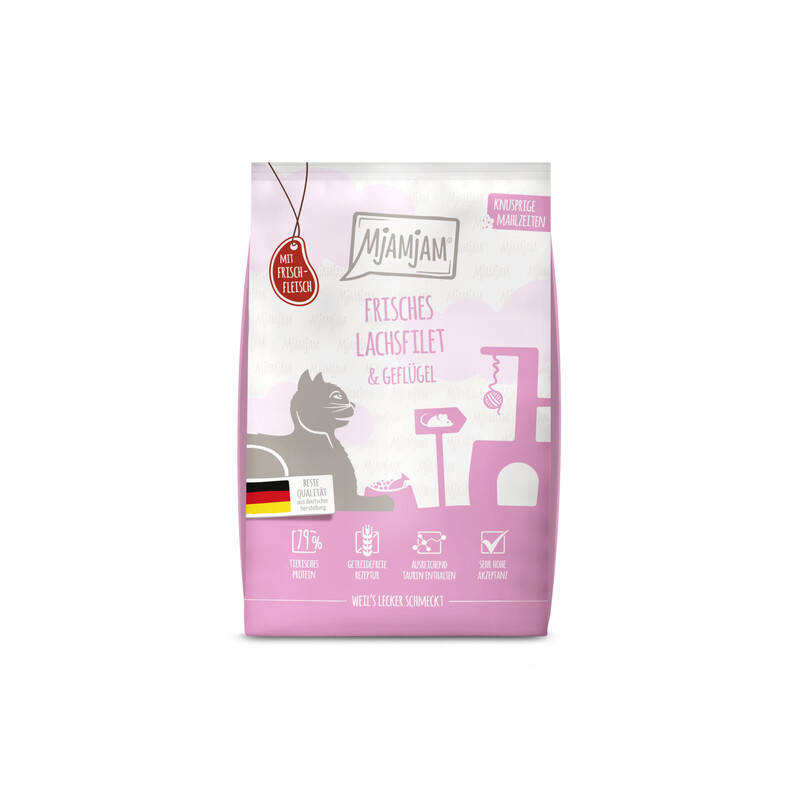 MjAMjAM - Knusprige Mahlzeiten - Frisches Lachsfilet & Geflügel 1.5 kg