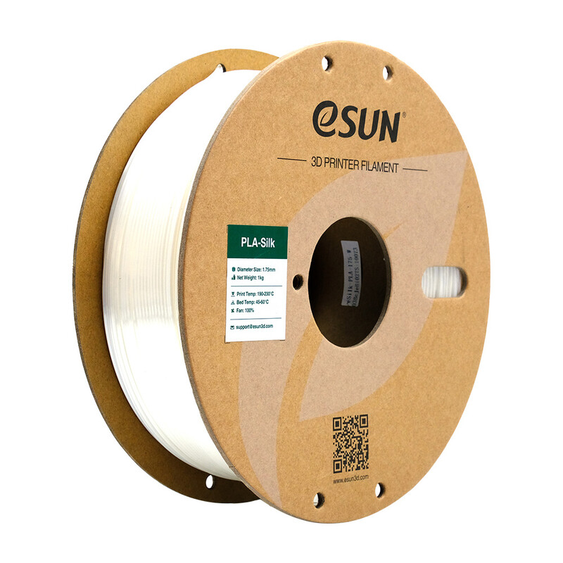 eSUN PLA-Silk Wit Filament 1,75 mm, Zijdezachte Textuur Glad Printen 3D Filamenten Voor De Meeste 3D Printers DIY Kunstwerken 1 kg (2,2 lbs) Spoel