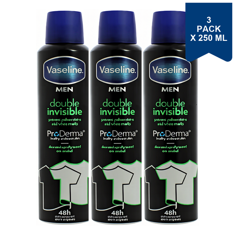Vaseline Deo Men Double Invisible 250 ml (3-Pack)