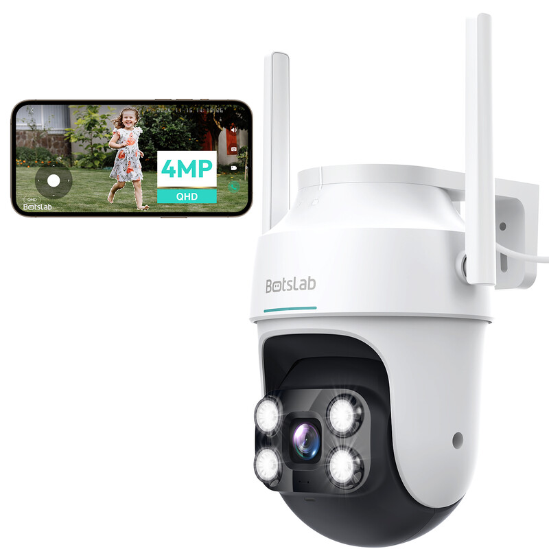 Botslab W312 outdoor PTZ-camera 2,5K 4 MP bewakingscamera 360° dekking automatische menselijke zoomtracking full-color nachtzicht beveiligingscamera