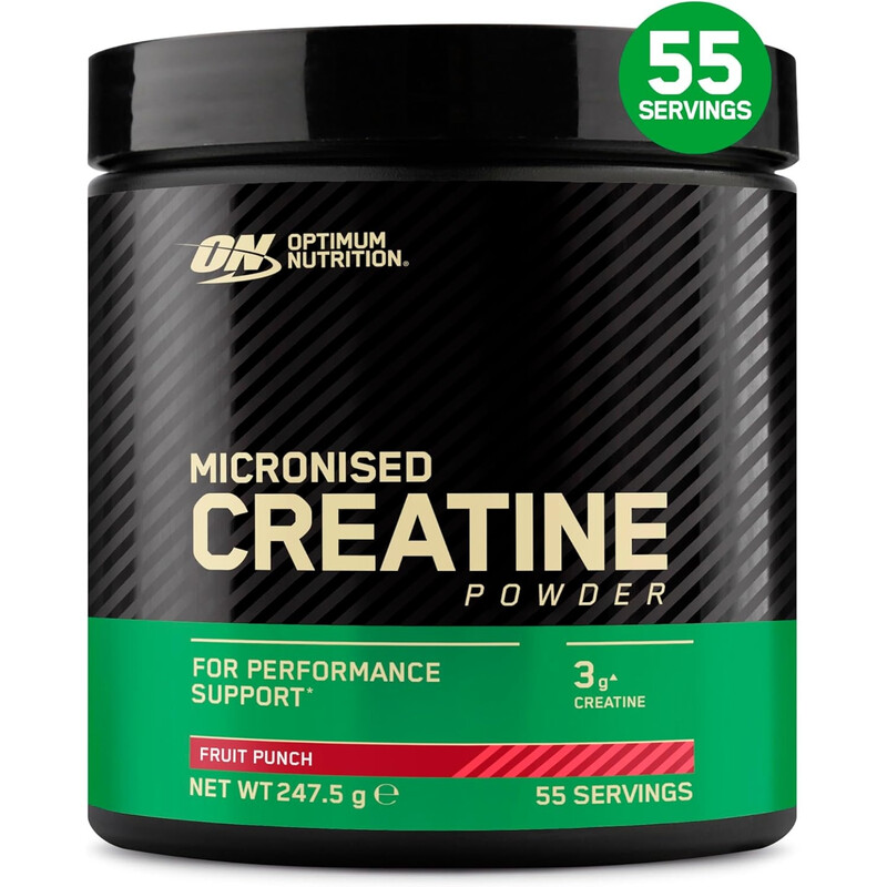 Optimum Nutrition Creatine Monohydrate Strength Support Powder Fruit Punch Flavour - 247.5g