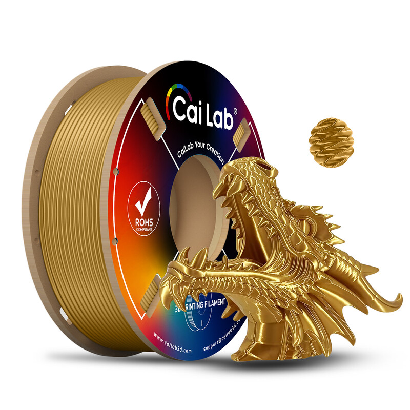 CAILAB PLA Silk 3D-printer Filament, Effen kleur - Goud