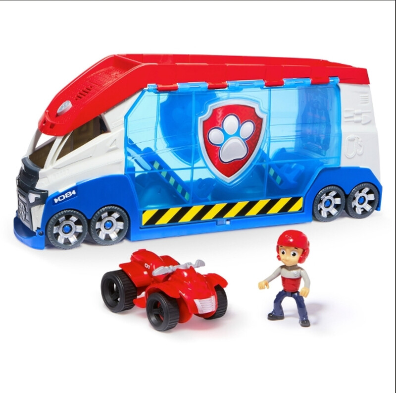 Spin Master PAW Patrol Start- und Rettungs-Einsatzfahrzeug, Teamfahrzeug 55,8 cm, mit Ryder-Figur und Quad-Basisfahrzeug, Doppelstart-Katapult und Soundeffekten, Platz für 6 Fahrzeuge, ab 3 Jahren