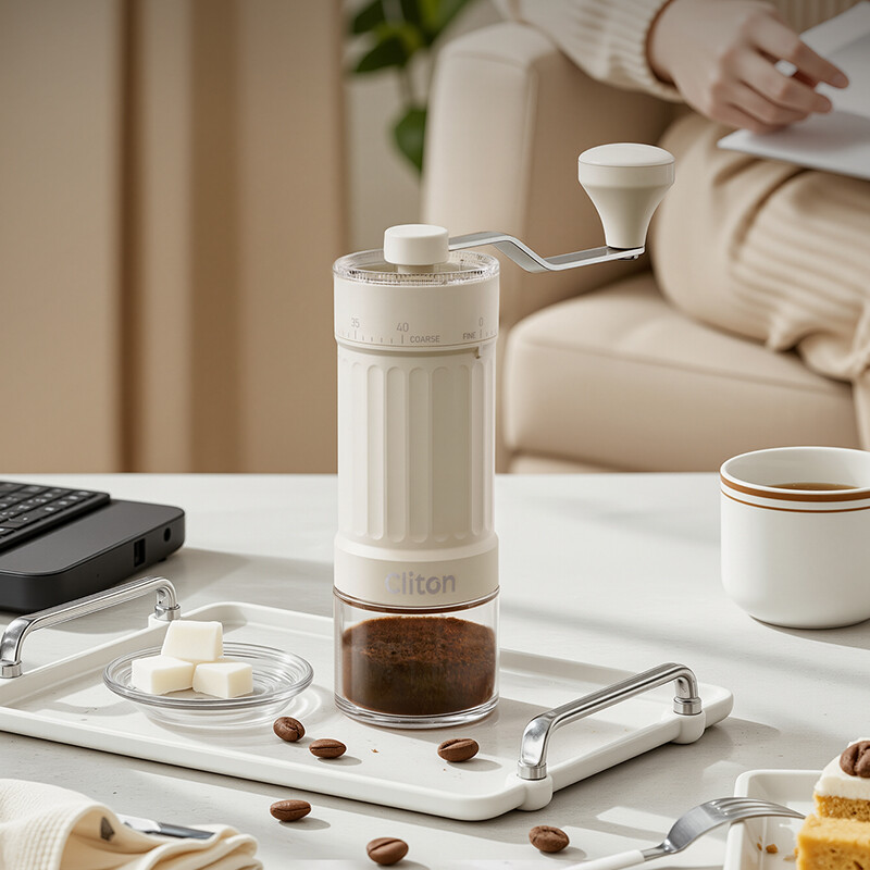 Cliton Manuelle Kaffeemühle Weiß