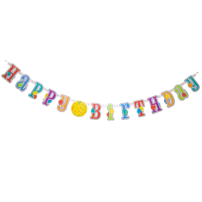 Unique Happy Birthday Letter Banner & Numbers, 2.13m