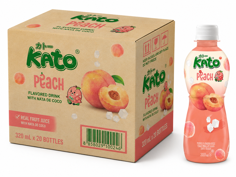 KATO Perziksap met nata de coco 320 ml × 24