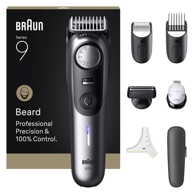 BRAUN BT9520 Barttrimmer für Herren mit lebenslang scharfen ProBlade & 52 Längeneinstellungen für präzise Ergebnisse | AutoSense-Technologie