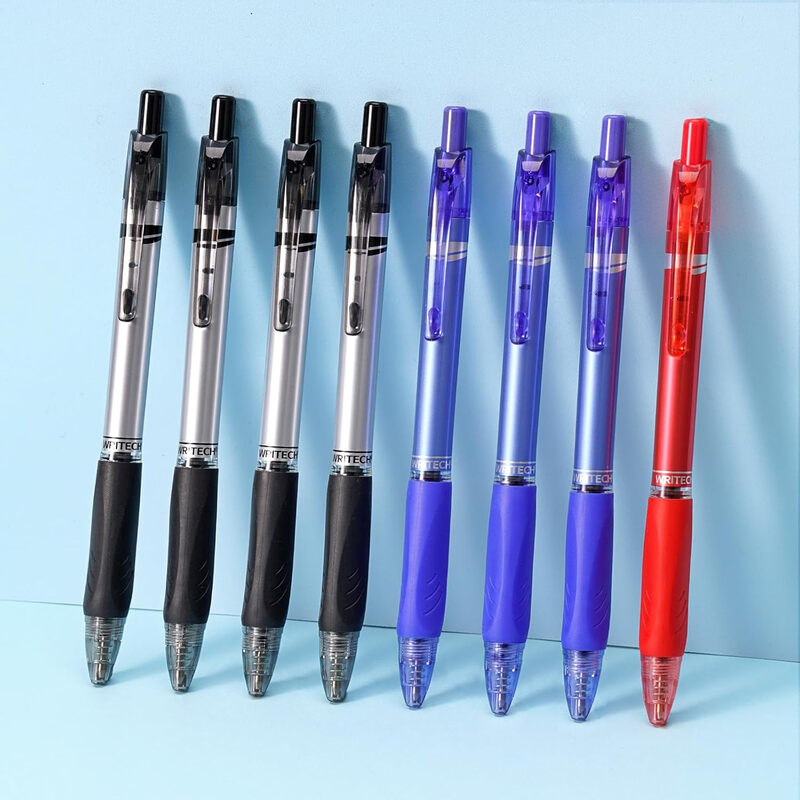 Ballpoint Pen Medium Point: 1.0mm Retractable Black Blue Red Ink Color 8ct Smooth Wri