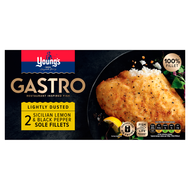 Gastro 2 Sicilian Lemon & Black Pepper Sole Fillets 280g