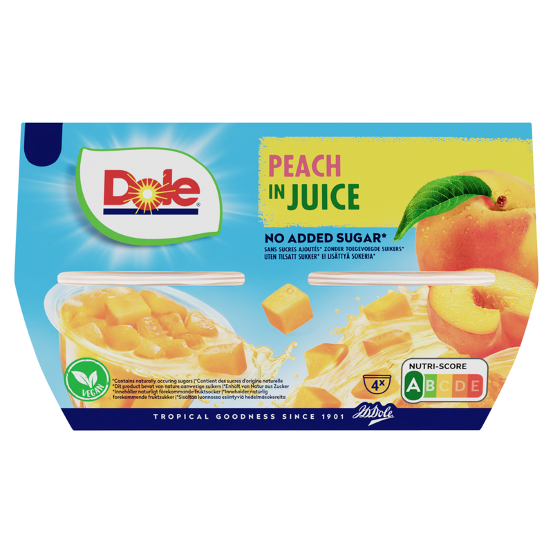 Dole Peaches In Juice 4 X 113G