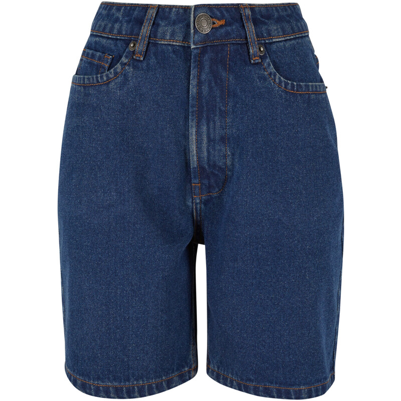 Urban Classics Damen-Bermuda, 90er, Medium-Indigo, gewaschen, Größe 32