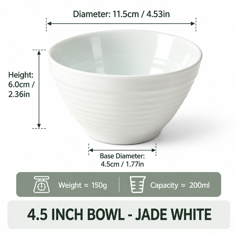 JIWOO Lurcern 4,5 Zoll ofengebrannte weiße feine Keramik kleine Schale, außen weiß und innen weiß und jadegrün; geeignet als Reisschale, Dessertschale oder Hotpot-Schale 1 Stück Schale, außen weiß und innen hellblau; geeignet als Reisschale, Dessertschale