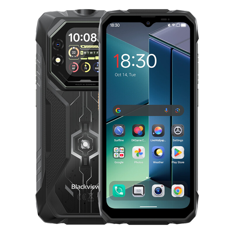 Blackview ROCK 1 Outdoor Smartphone Android 16, 24 GB RAM (8 GB + 16 GB Uitbreiding) + 256 GB Opslag Outdoor Smartphone, 15000 mAh Zakelijke Smartphone, 20 MP Nachtzicht, Gemini AI, 6,56"" HD+ IPS 2.01"", IP69K Waterdicht, NFC/GPS/2 Jaar Garantie