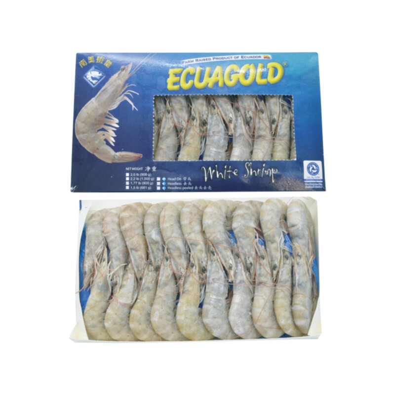 Frozen HOSO Raw Shrimp Block 30/40 1kg