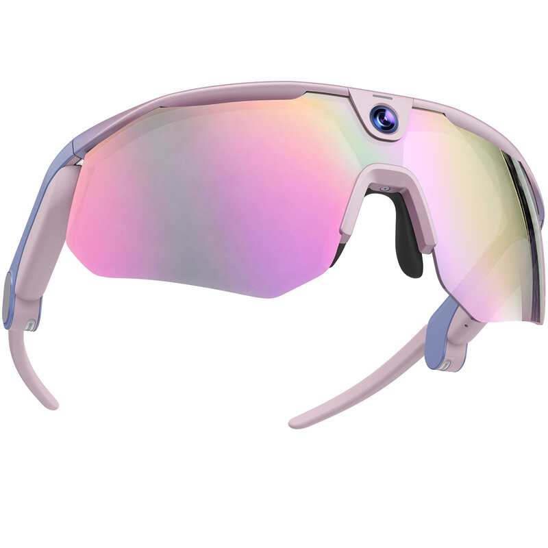 BleeqUp Ranger Pink-Purple 4-in-1 Sport-Actionbrillen, Intelligente Smart Brille, 16 MP 3K 60 FPS 120° Sichtfeld mit EIS, leichte Sport-Sonnenbrillen mit KI-Video für Outdoor, Radfahren und Wandern *1