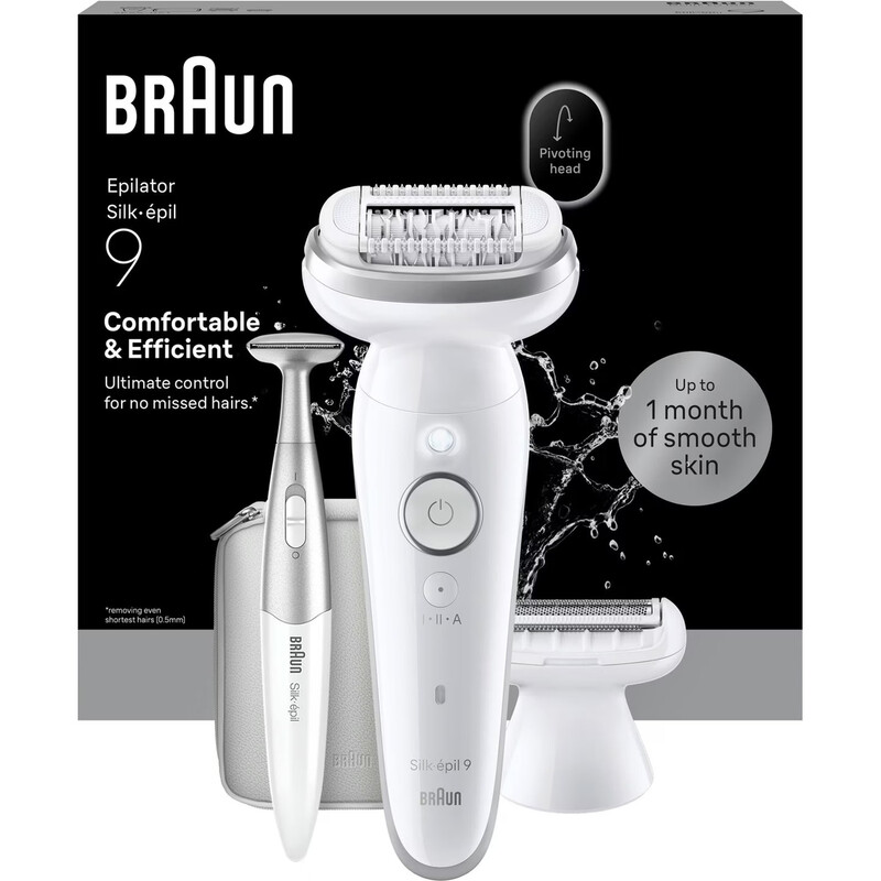 BRAUN Silk-épil 9 SES9-241 Frauen Epilierer Nass/Trocken mit MicroGrip Zangen, flexiblem Kopf, SmartLight und 50 Min. kabellose Laufzeit