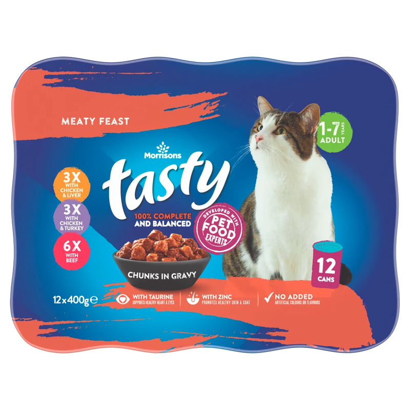 Tasty Chunks in Gravy Meaty Feast Adult 1-7 Years 12 x 400g