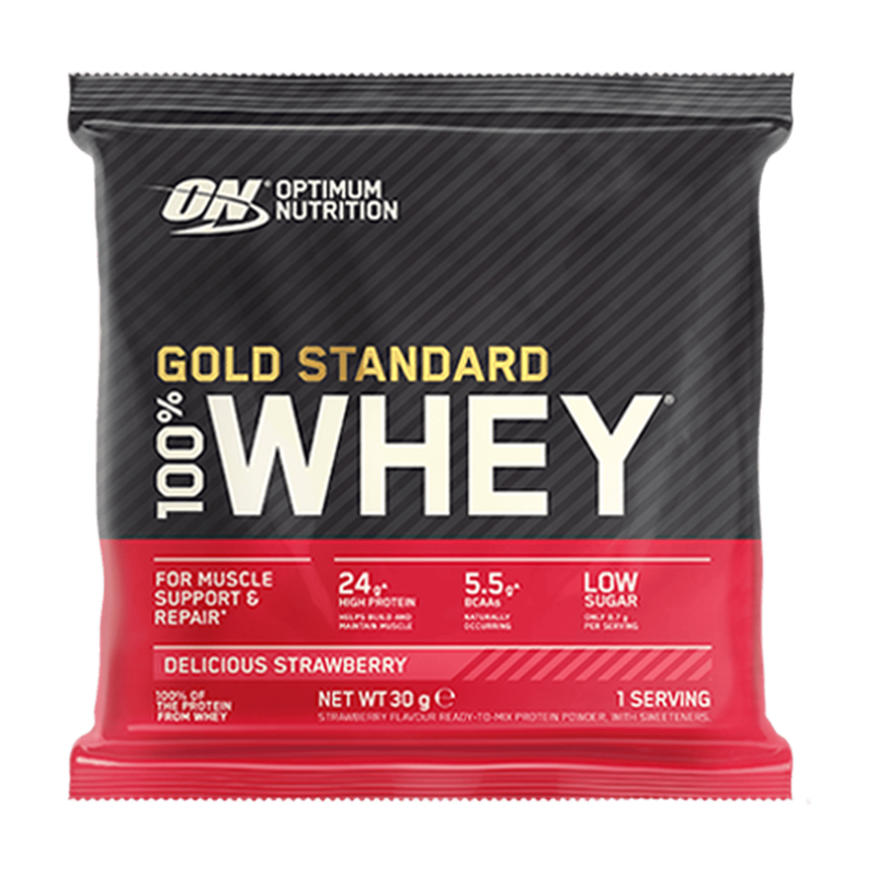 Optimum Nutrition Gold Standard 100% whey portiezakjes aardbei 30 g (1 stuk)