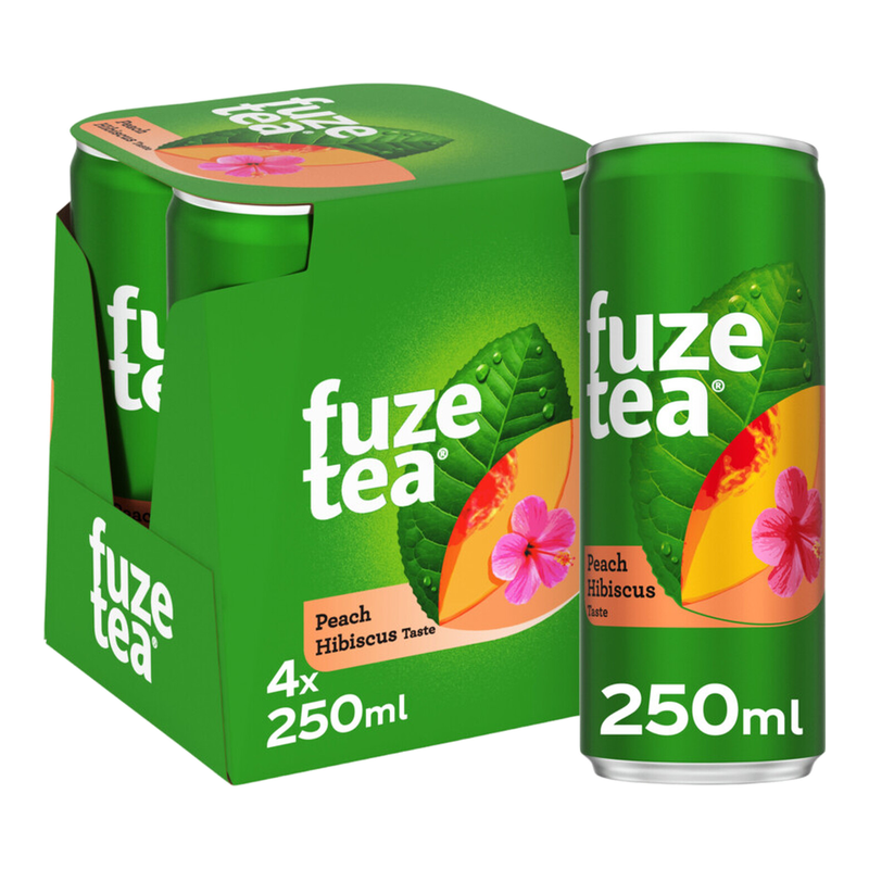 Fuze Tea Zwarte Thee Perzik Hibiscus Ijsthee - 4 x 250 ml