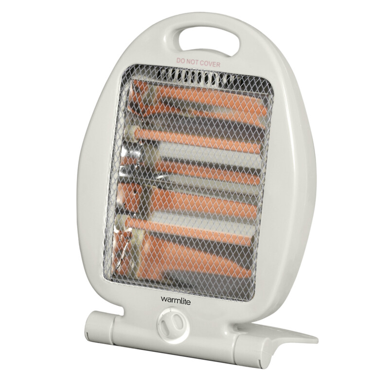 800W Folding Quartz Heater, 2 Heat Settings, Carry Handle, Wide Angle Heat Reflector,