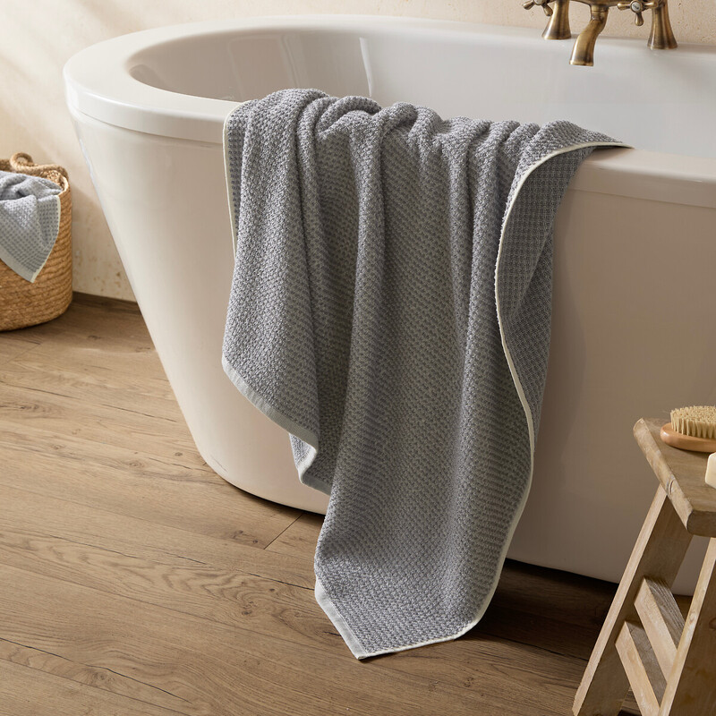 Bath Sheet Hebden Waffle Denim Blue 100x150cm