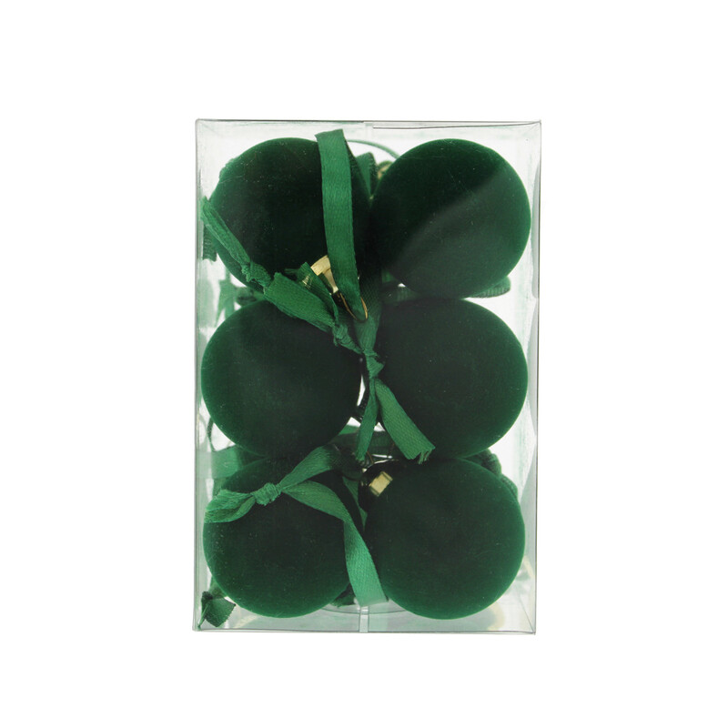 Festive Christmas Green Decorations: Flocked Balls Ornament Set of 12 for Holiday Tree Trimming & Seasonal Celebrations