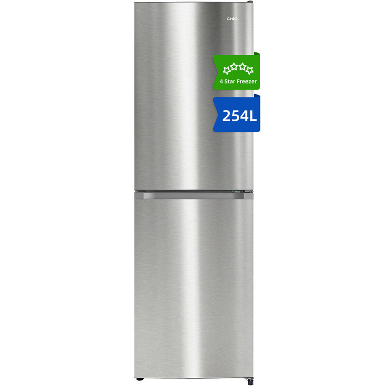 Chiq Jkr254lsse 54Cm Wide 176Cm Tall Stainless Steel Low Frost Freestanding Fridge Freezer - 254L - E Rated