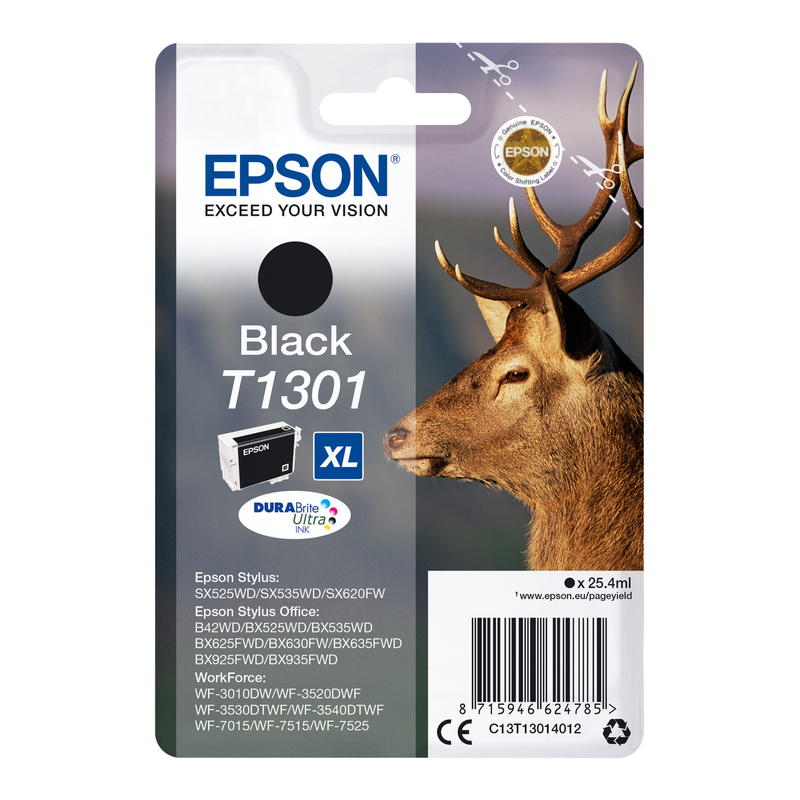 Epson hert enkelverpakking zwart T1301 DURABrite Ultra-inkt