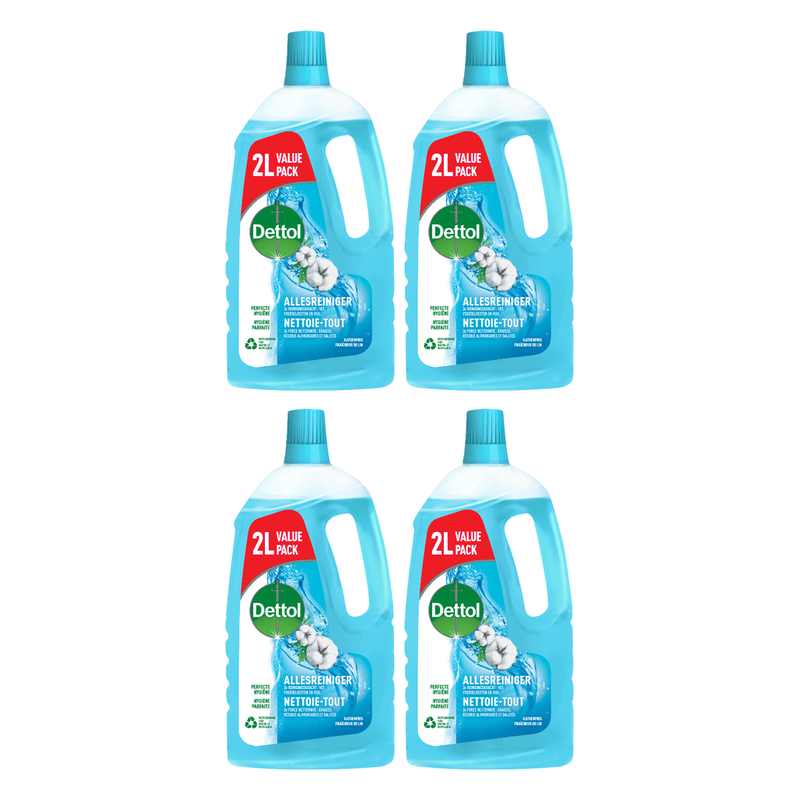 Dettol Nettoyant multi-usages - Fraîcheur coton - 4 x 2 L
