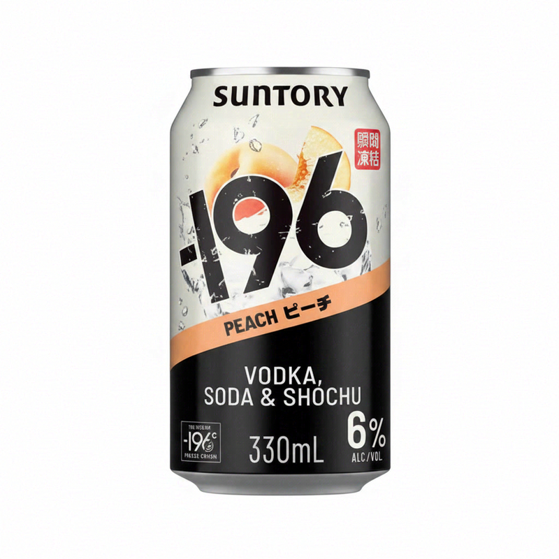 196 Vodka Soda & Shochu Ready To Drink Cocktail Peach 12x330ml