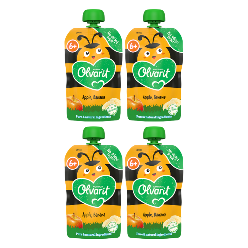 Olvarit Fruit à presser Pomme et banane 100 g*4