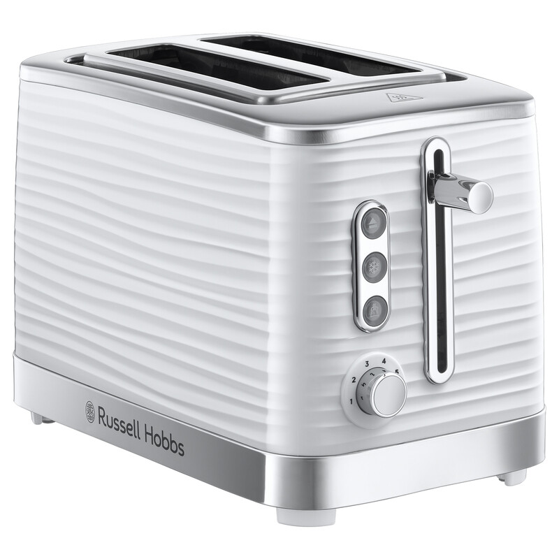 Russell Hobbs Inspire 2 Slice Toaster, Textured, White - 24370