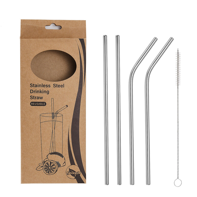 outdoor Stainless Steel Straw Set Coffee Beverage Gift Set 5-piece Set