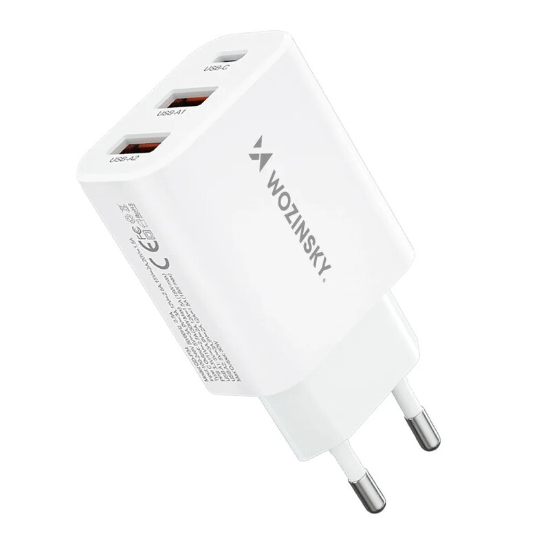 Wozinsky CWCUCW 30W USB-C / 2x USB-A Wandlader - Weiß