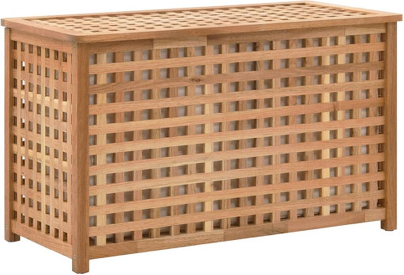 Vida vidaXL Panier à linge 77,5x37,5x46,5 cm bois massif de noyer