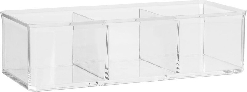 5Five Make-up organizer 3 vakken - 23 x 8,5 cm - kunststof - Nagellak houder - Make-up houder - Organizers