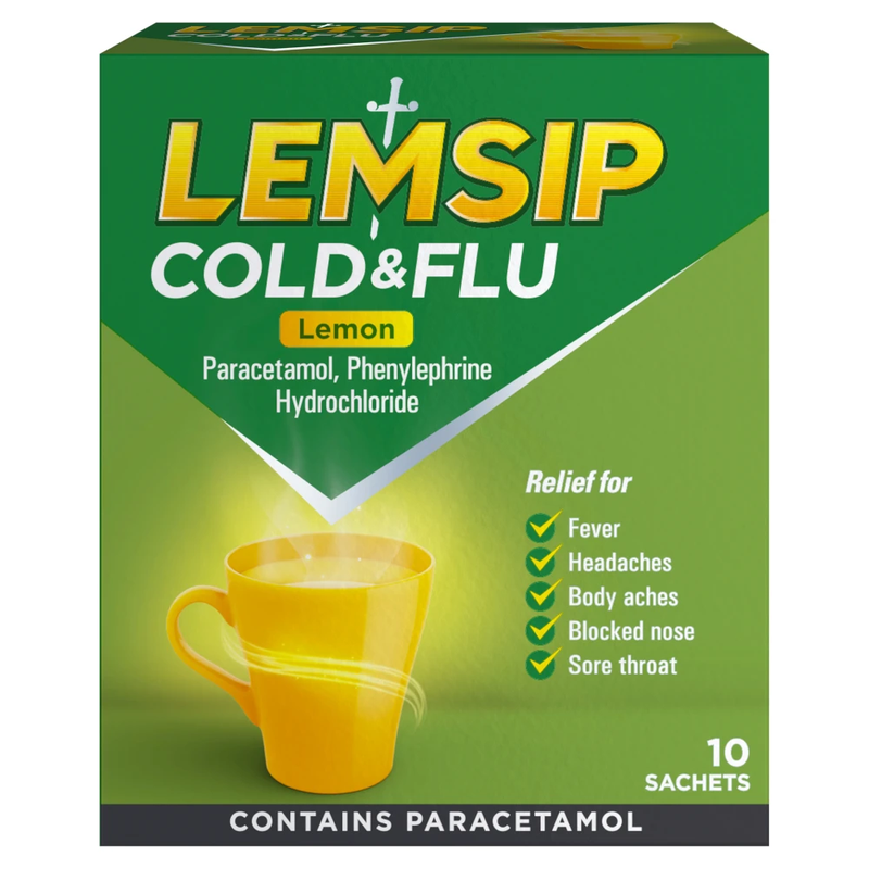 Cold and Flu Drink Lemon Flavour - 10 Sachets