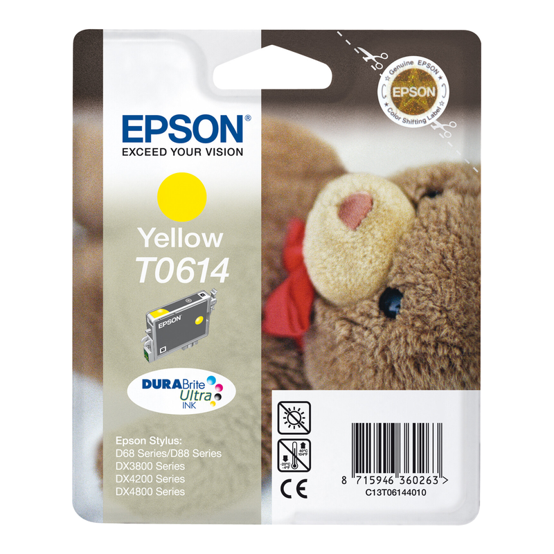 Epson Teddybear T0614 geel 1 pack DURABrite Ultra inkt