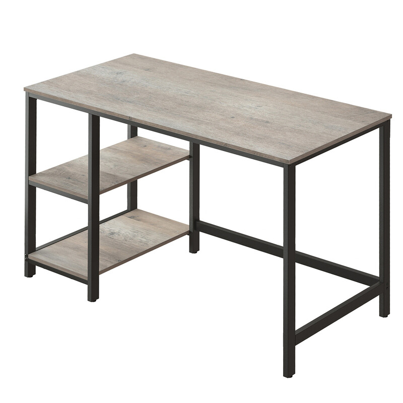 JOYFURNOS Office Desk, Computer Desk, 120 x 60 x 76 cm, Industrial Table for Study, Greige and Black