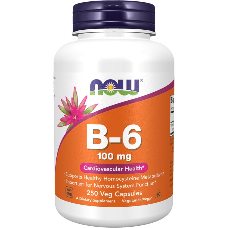 Now Foods Vitamin B6 Energy Metabolism 100Mg Capsules - 250 Capsules