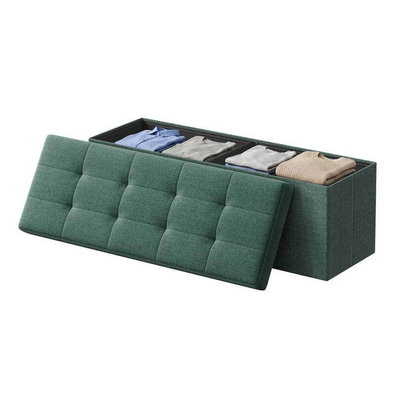 SONGMICSHOME Storage Ottoman Bench, End of Bed Bench, Storage Chest, for Living Room,