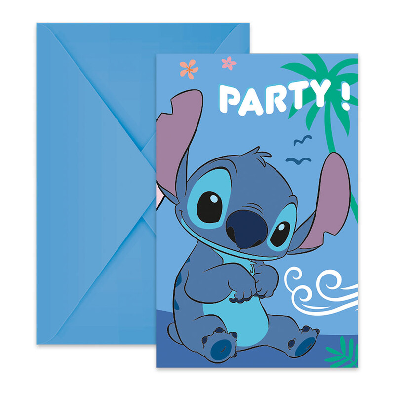 Stitch & Angel Party Invitations Pack of 6