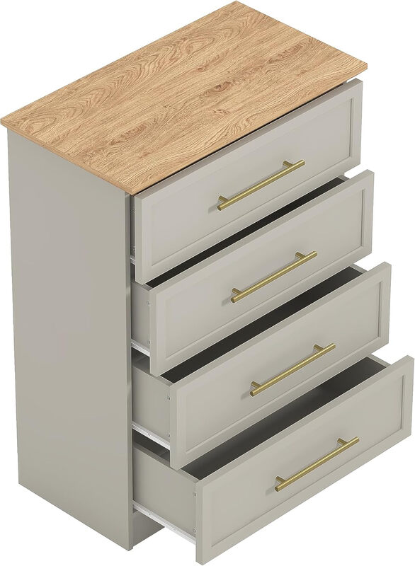 Cleverton 4-Drawer Chest – Storage Cabinet & Closet Organizer for Bedroom, Hallway &