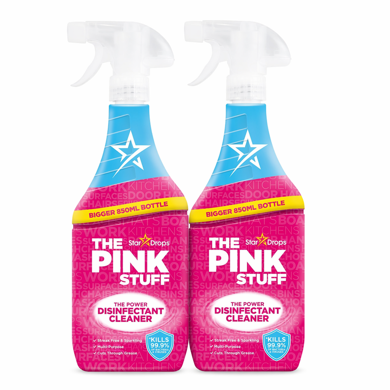 The Pink Stuff Power Disinfectant Cleaner Spray 850ml, Pack of 2