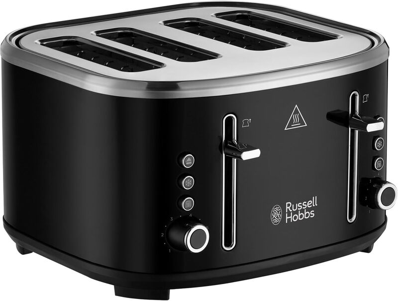 Stylevia 4 Slice Toaster, Extra-Wide Slots, 1670 W, Black - 26292