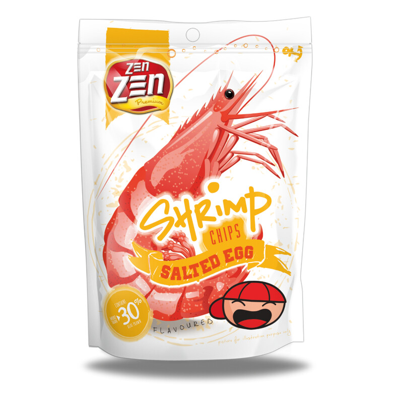 ZEN Zen Jumbo Prawn Crackers with Salted Egg Flavor - 70g Bag