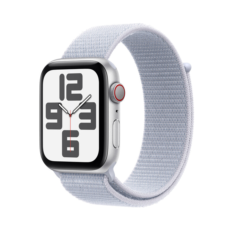 Watch SE - GPS + Cellular - 40mm Silver Aluminium Case w/ Blue Cloud Sport Loop
