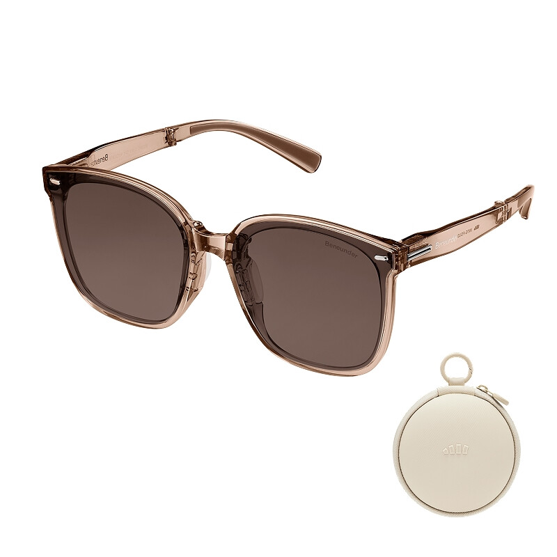 FD421, Oversized Foldable Sunglasses, UV400 & Anti-Glare Lenses, Lightweight Blush Fr